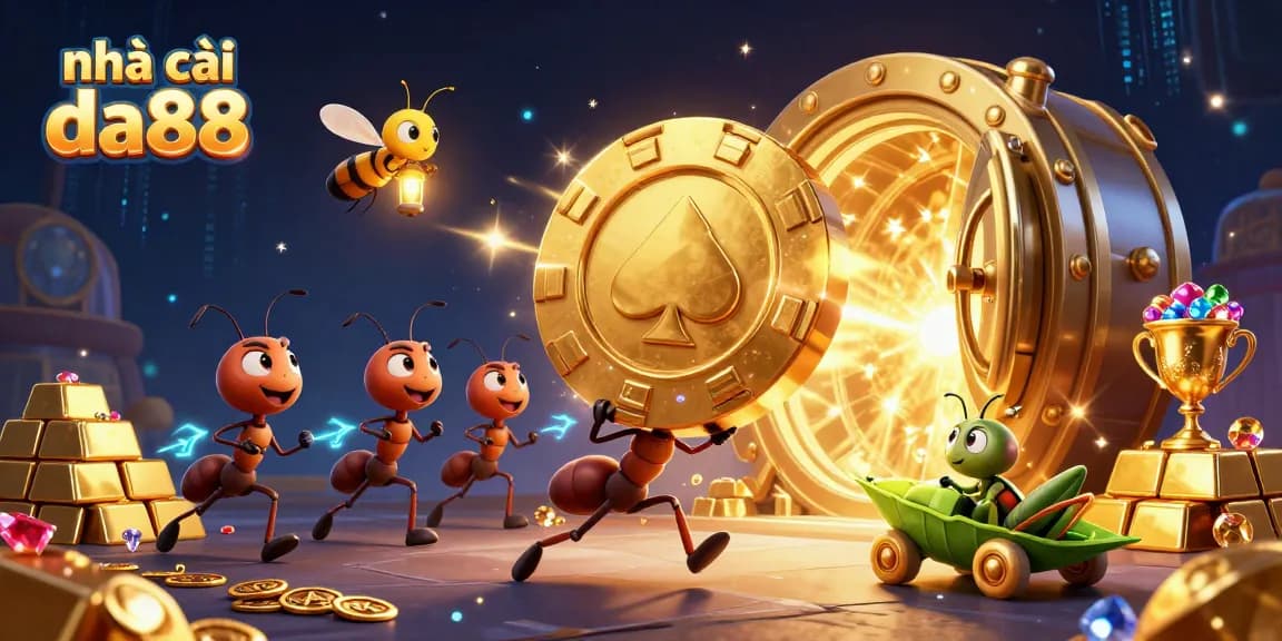 Execute a daring heist in nhà cái da88 with a team of ants carrying a giant poker chip.