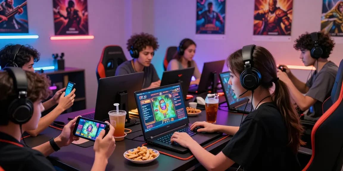 Engaged players enjoying the rikvip online gaming experience together in a vibrant setting.
