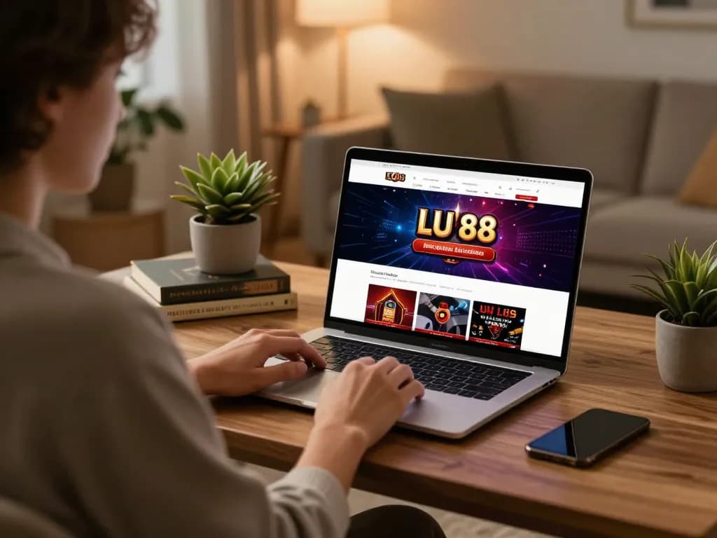 Engaging at LU 88 online casino while enjoying a cozy home atmosphere