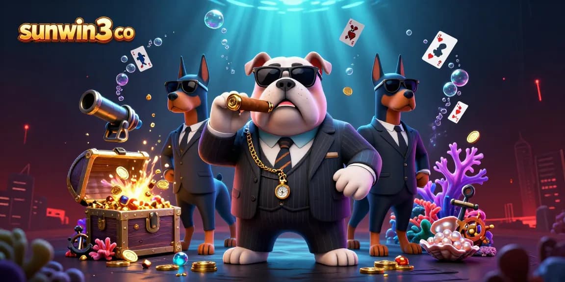 Experience the vibrant excitement of sunwin3 co with a 3D mafia-themed casino scene.
