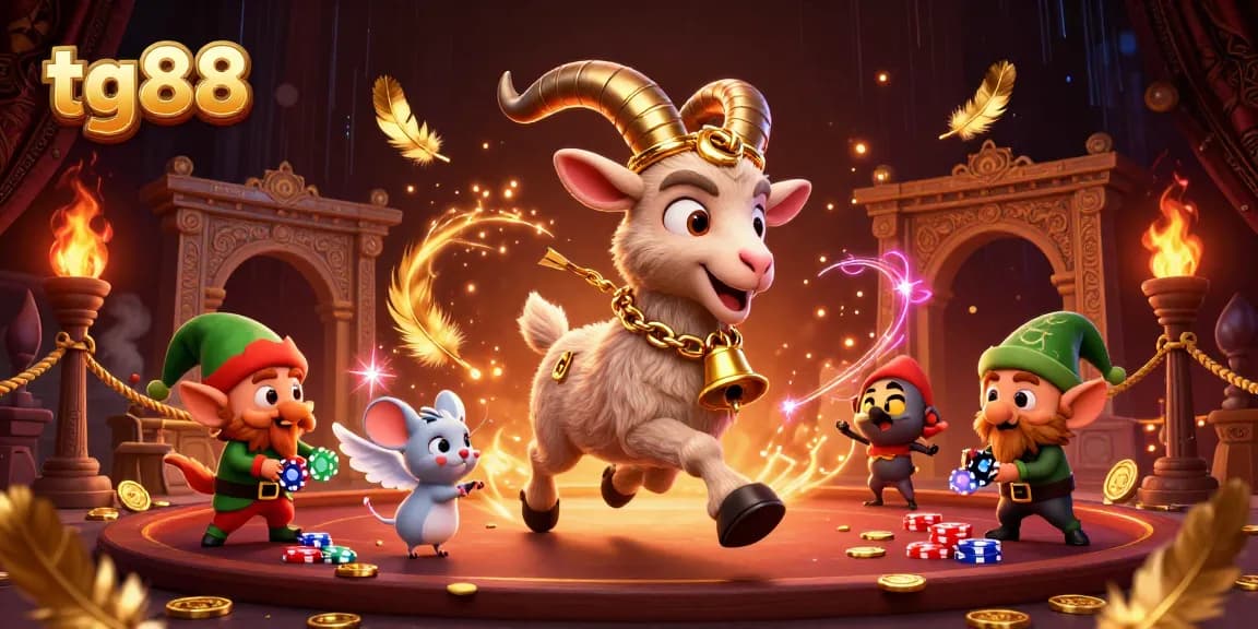 Engage with tg88's thrilling casino atmosphere featuring a festive Krampus and mischievous elves.