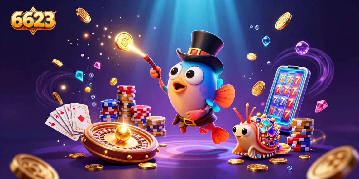 Engage with 6623 by winning golden coins and enjoying thrilling casino games in a captivating underwater scene.