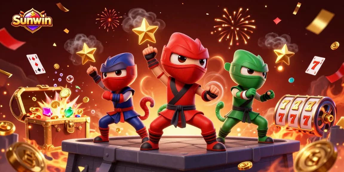 Engage with Sunwin's vibrant casino adventure featuring chameleon ninjas and explosive game elements.
