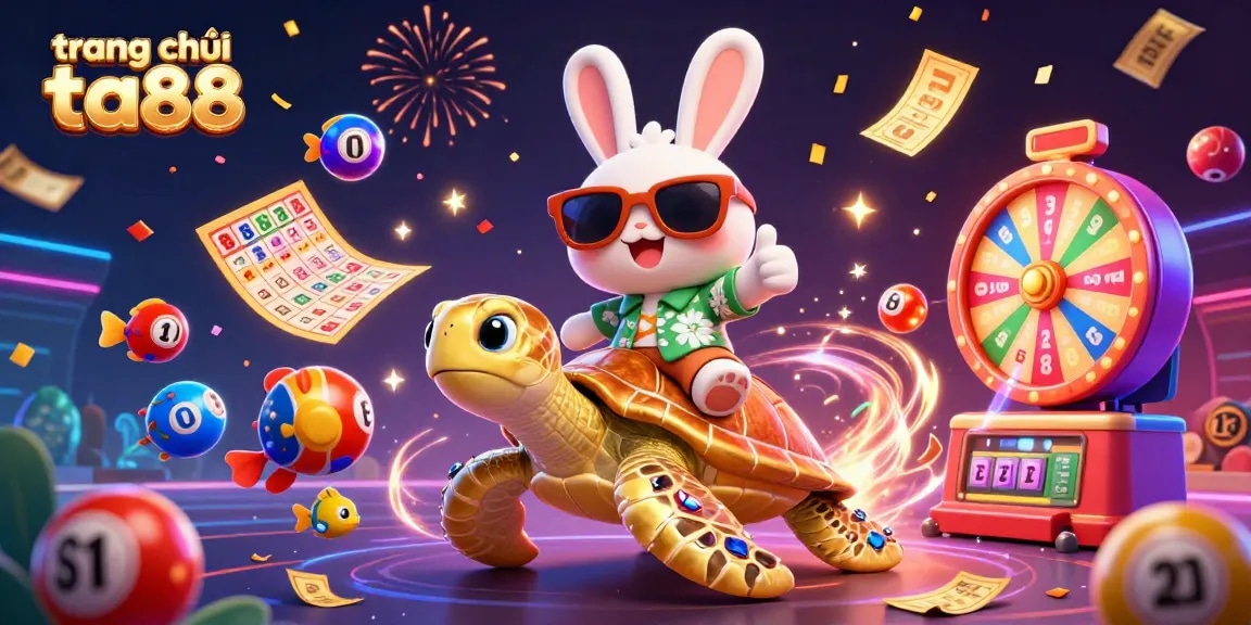 Engage with the excitement of trang chủ ta88 through vibrant 3D illustrations featuring a lucky rabbit and casino elements.