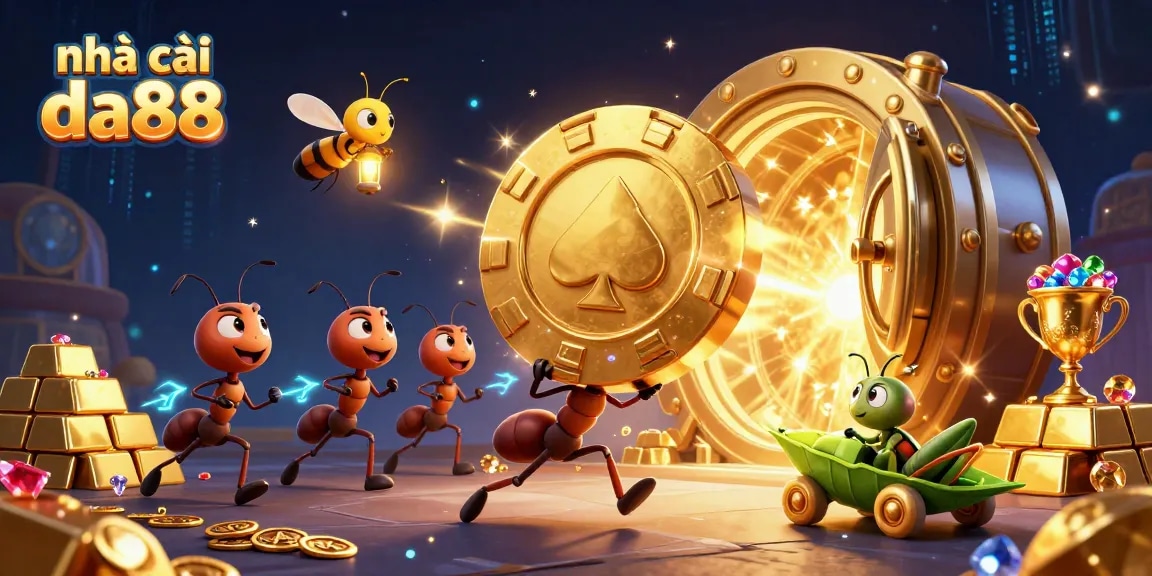 Execute a daring heist in nhà cái da88 with a team of ants carrying a giant poker chip.