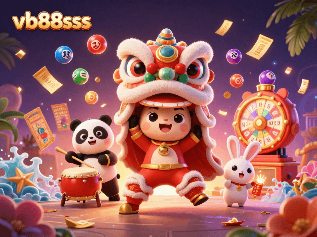 Participate in exciting games at vb88sss with vibrant lottery interactions and festive characters.