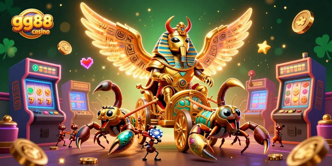Experience thrilling gaming action at gg88 casino with vibrant casino-themed characters and elements.