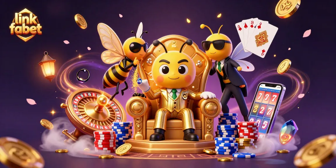 Experience the thrill of gaming with link fabet at an interactive online casino scene featuring animated characters.