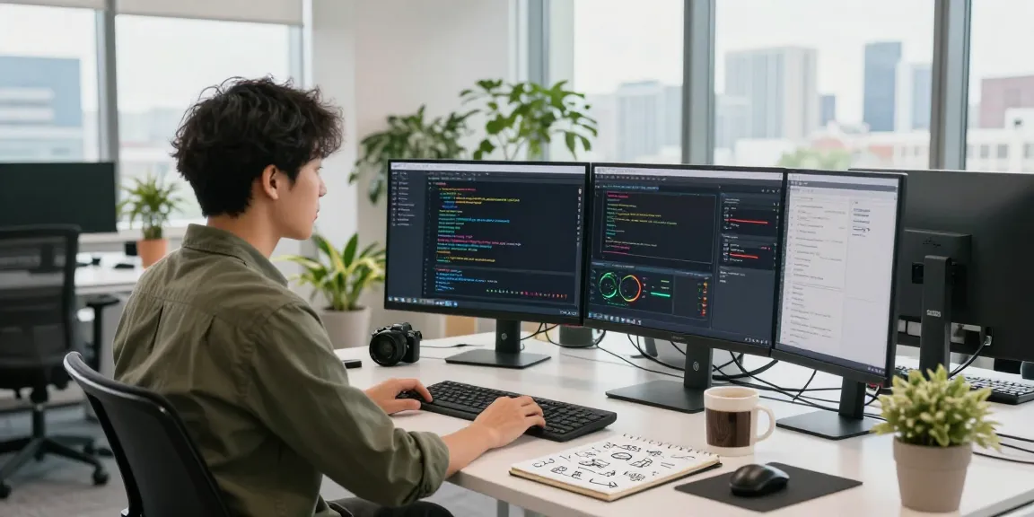 快连 network optimization solutions displayed on multiple screens in a modern tech workspace.
