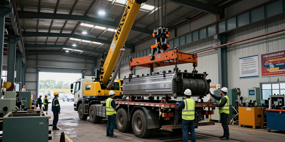 Machinery Movers safely relocating heavy equipment in an industrial setting.
