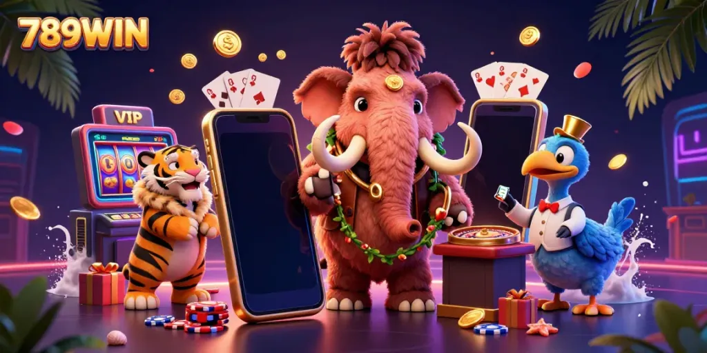 Join the excitement at 789WIN with vibrant casino characters and thrilling gaming elements.