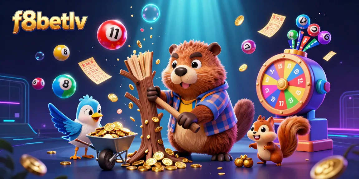 Engage in thrilling gameplay at f8betlv with a vibrant 3D illustration showcasing exciting lottery elements.