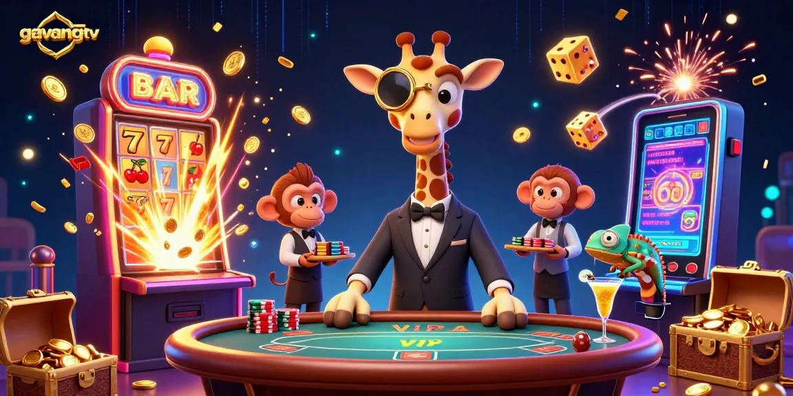 Experience the thrill of gambling with gavangtv at a vibrant, action-packed casino scene.