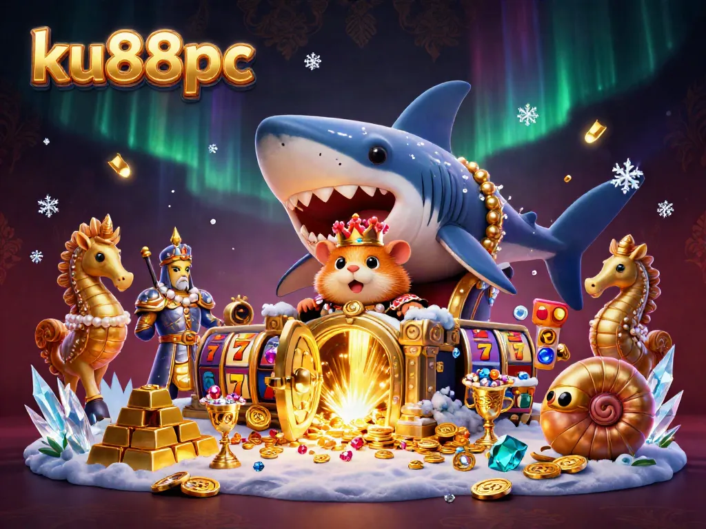 Experience the excitement of ku88pc in this vibrant casino-themed illustration.