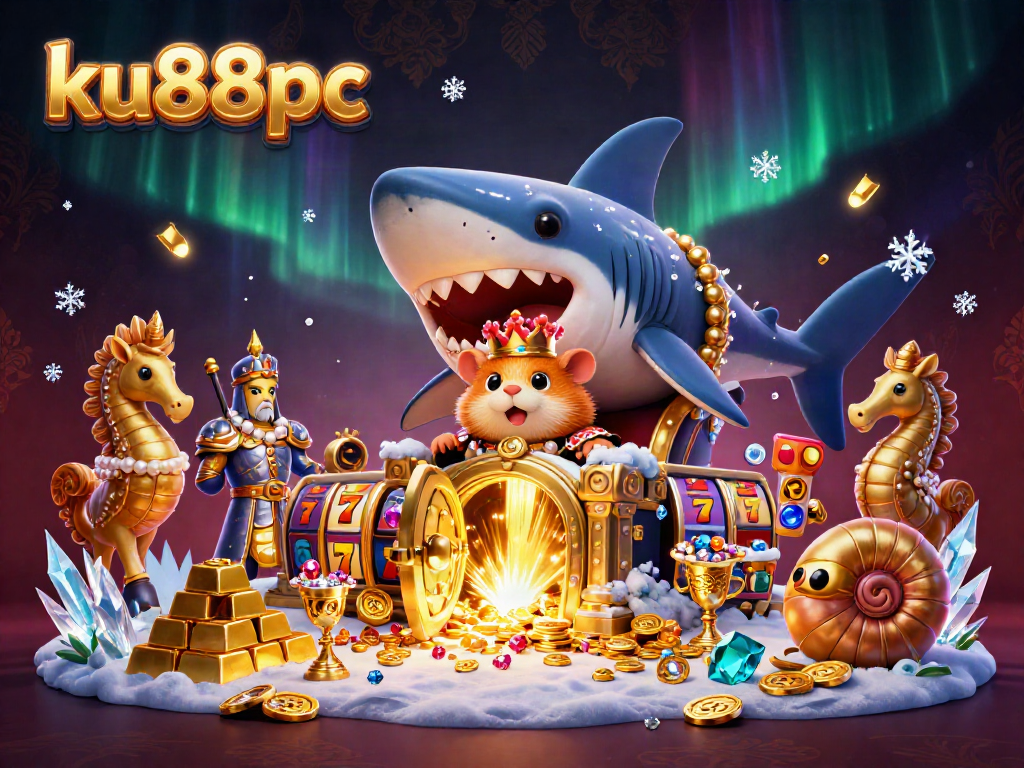 Experience the excitement of ku88pc in this vibrant casino-themed illustration.