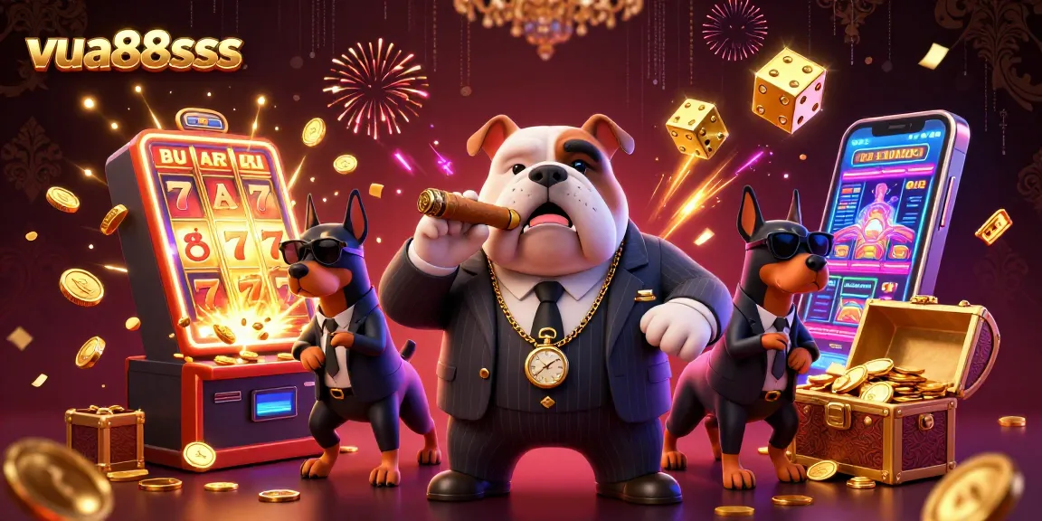 Engage with the vibrant action of vua88sss, where cartoon mafia characters and casino elements burst with energy in a thrilling atmosphere.