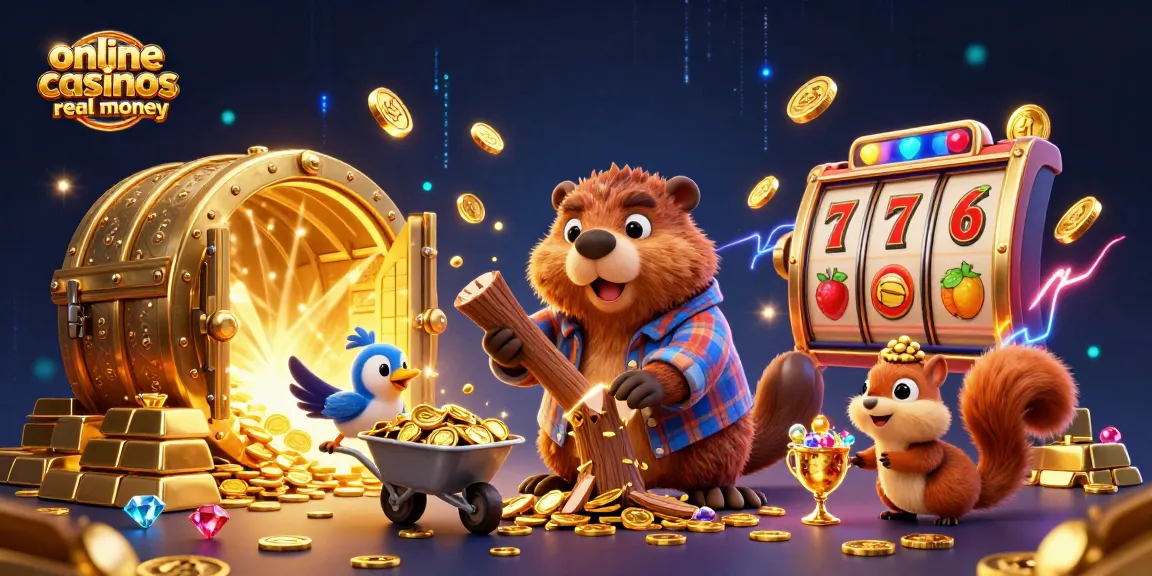 Experience online casinos real money with vibrant beavers and treasure in this dynamic scene.