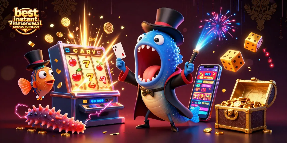 Experience the excitement of the best instant withdrawal casinos Australia with engaging casino characters and vibrant game elements.