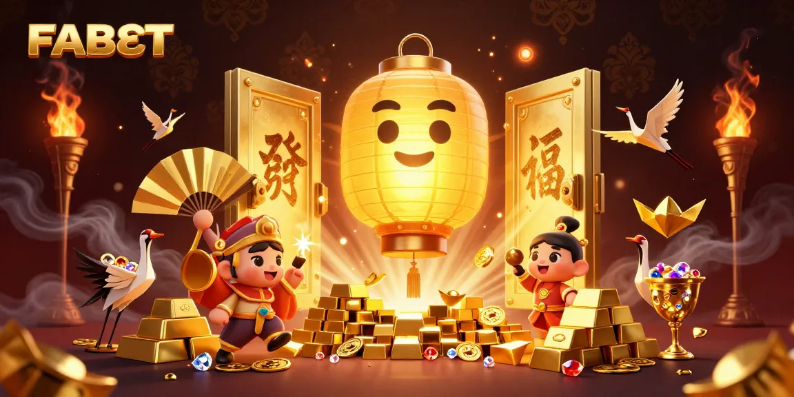 Experience thrilling gameplay at FABET with a vibrant night market casino scene featuring gold and lucky symbols.