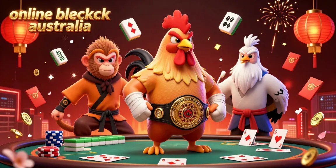 Experience the thrill of online blackjack Australia with vibrant characters and immersive casino elements.