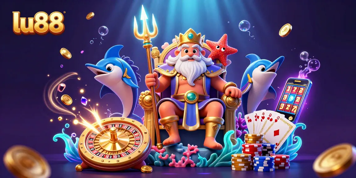 Spin the reels at lu88 with Neptune and treasures of gold in this casino-themed adventure.